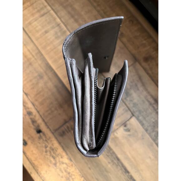 BOTTEGA VENETA Intreacciato Leather Continenta Wallet Brown/Gray W/COA and Box - Picture 12 of 16